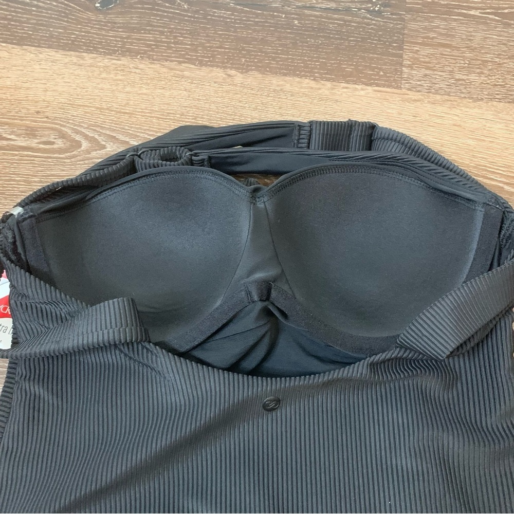 Calia high support one piece swimsuit pure black rib 10 NWT - Picture 7 of 11